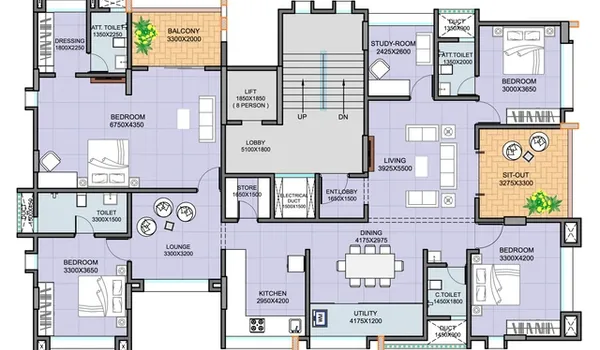 Featured Image of Prestige Basavanagudi 4 BHK Floor Plan